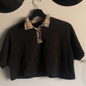 cropped authentic burberry polo shirt